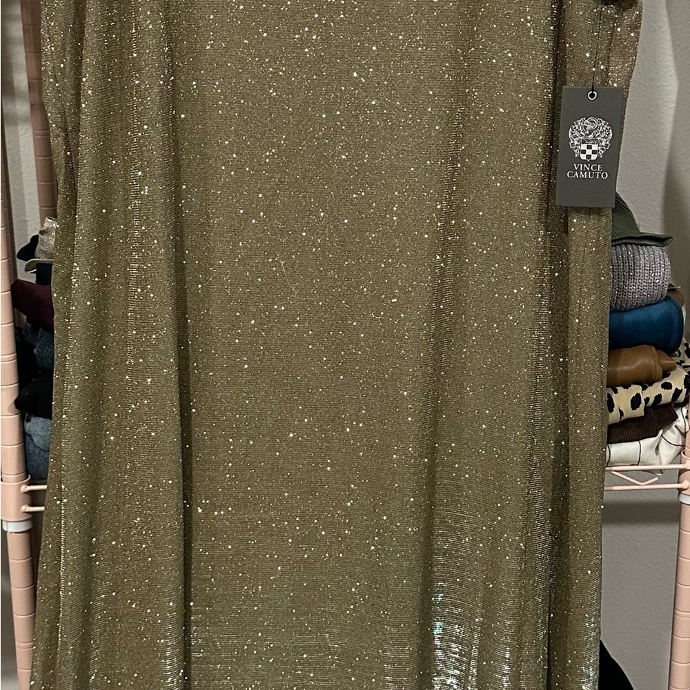 Vince Camuto Sparkling Gold Maxi Skirt